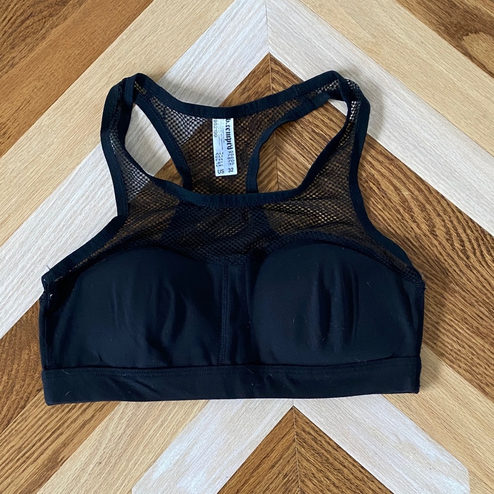 Black Mesh Racerback Sports Bra